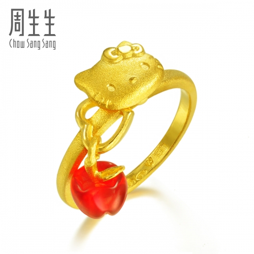 周生生足金Hello Kitty戒指图片_珠宝图片