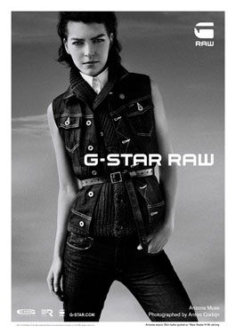 arizona muse 演绎g-star raw 2012秋冬大片-服装-金