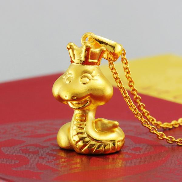世嘉珠宝3d硬千足金生肖蛇吊坠图片_珠宝图片