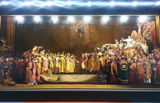 南京青奥会美术大展正在南京国际博览中心对外开放,世界最大国画和最