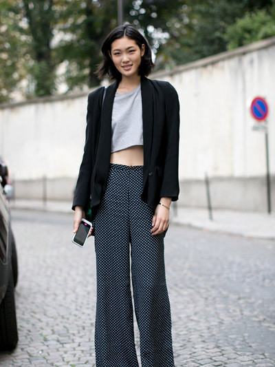 秋装<a href='http://www.china1f.com' target='_blank'>服装</a>流行趋势示范 阔腿裤复古显气场