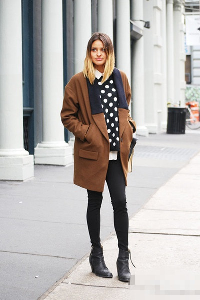 潮人示范<a href='http://www.china1f.com' target='_blank'>服装</a>流行趋势 廓型外套打造寒冬新LOOK