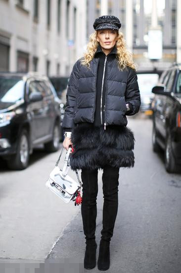 羽绒服穿衣搭配技巧示范 再也不用担心显胖了