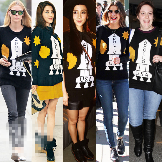 百搭卡通火箭毛衣 Lena Dunham撞衫Angelababy