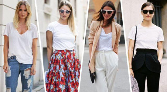 管他什么季节 白色T恤夏日穿衣搭配首选