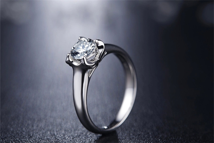 珂兰钻石白18k金花型结婚定制钻石戒指_珠宝图片