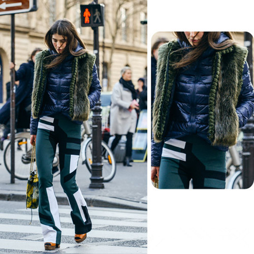 欧美达人时髦穿衣搭配示范 短款羽绒服时尚又有型