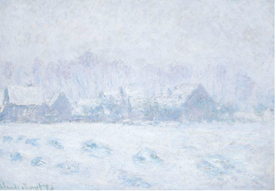 克劳德·莫奈《吉维尼的雪景》布面油画 65.4 x 92.