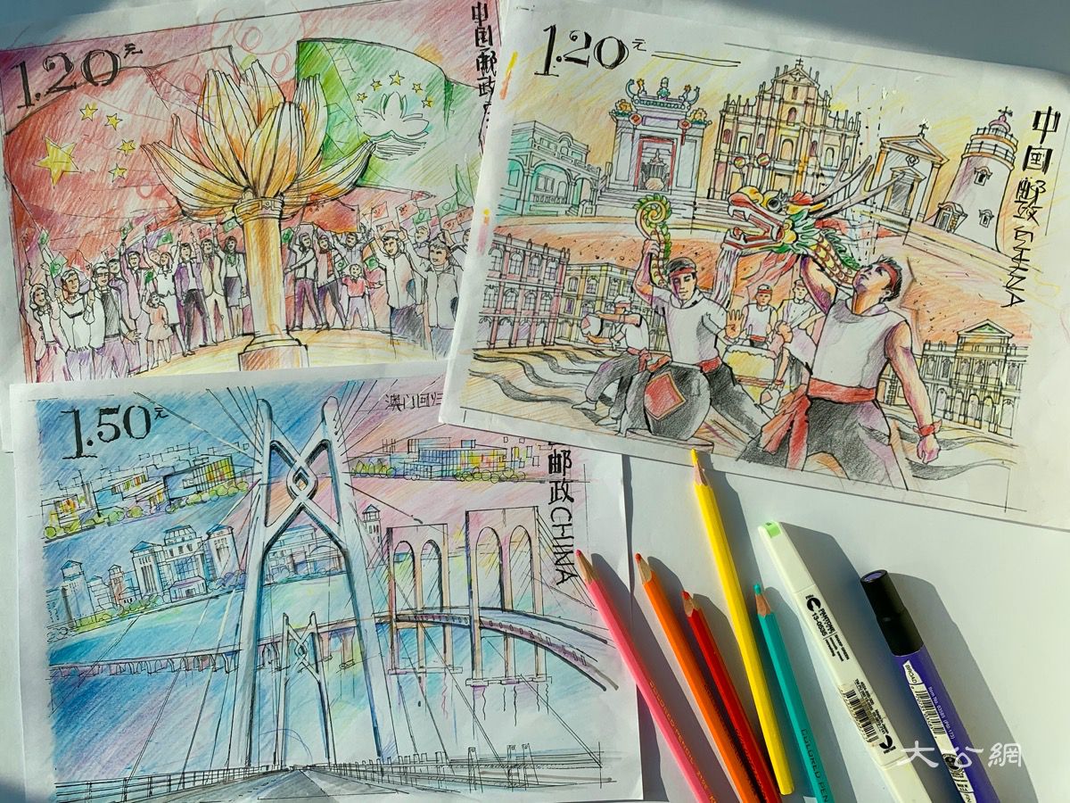 香港艺术家倾情创作《澳门回归祖国二十周年纪念邮票》