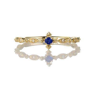 circlejewelry18k黄金欧式蓝方石钻石戒指