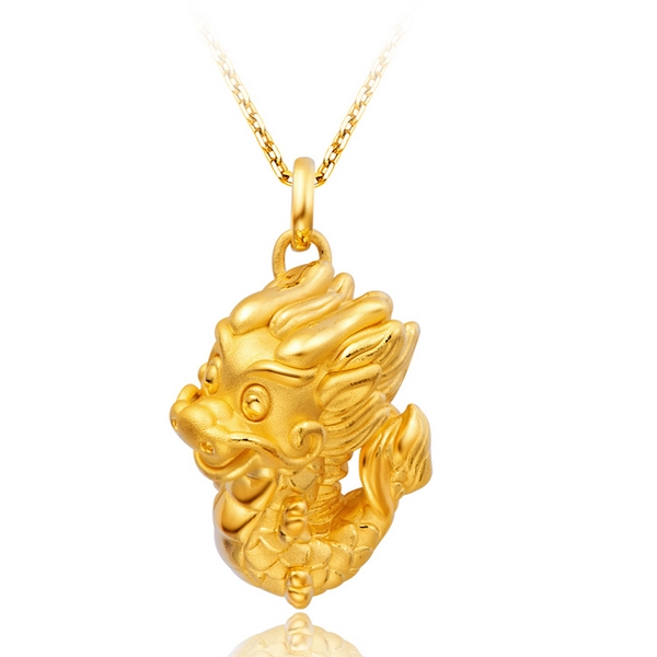 周大福正品足金生肖龙吊坠图片珠宝图片