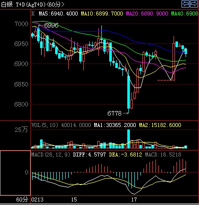 白银t+d走势图（2012.02.20小时图）