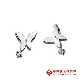 900白金(铂)钻石耳环
