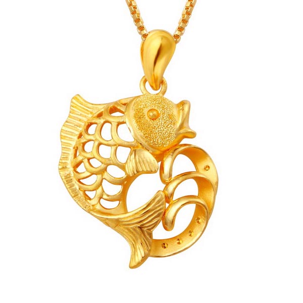 福麒珠宝千足金富贵有鱼系列吊坠图片_珠宝图片