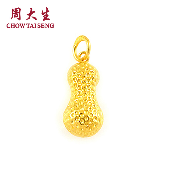 周大生盛世金典系列之花生黄金吊坠图片_珠宝图片