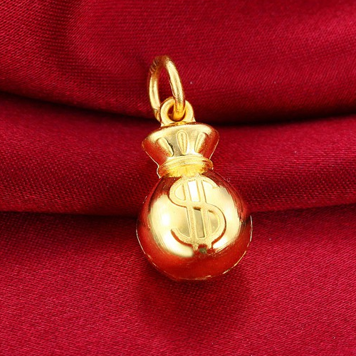 爱迪尔珠宝足金聚财钱袋吊坠图片_珠宝图片