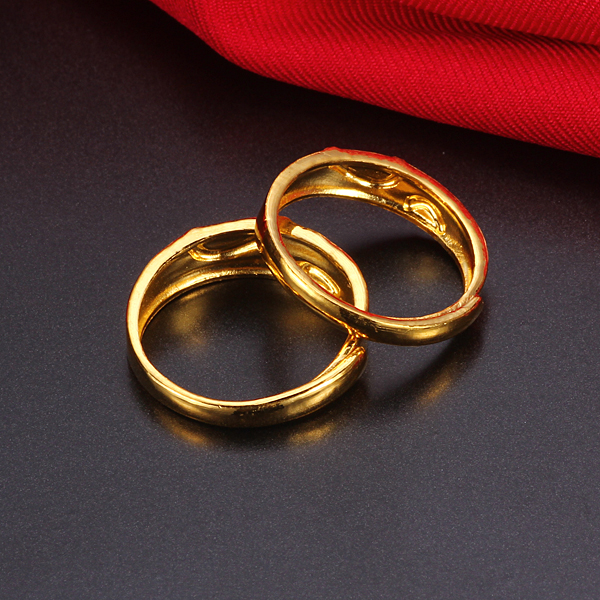 金叶珠宝三生有约24k纯黄金戒指图片_珠宝图片