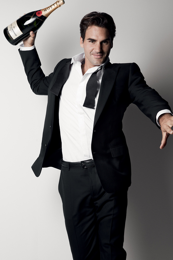 费德勒出任酩悦香槟全新品牌形象大使