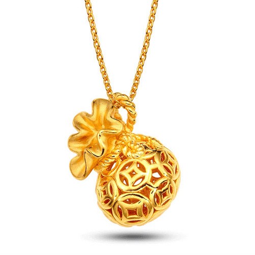 金鑫珠宝千足金幸福钱袋吊坠图片珠宝图片