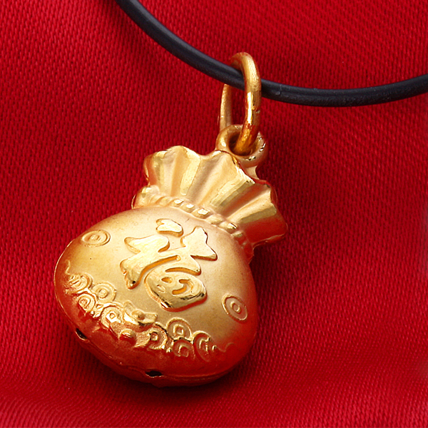 珂兰钻石999千足金福袋黄金吊坠图片_珠宝图片