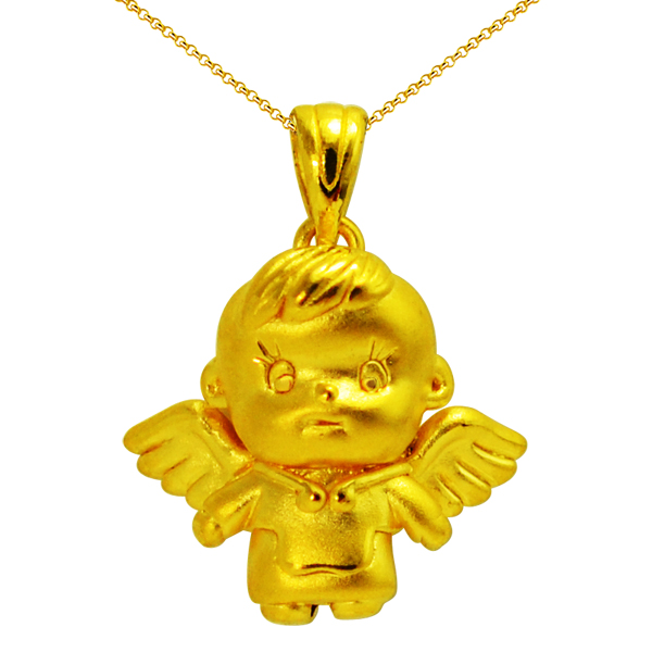 六福典雅珠宝999千足金平安小天使吊坠图片珠宝图片
