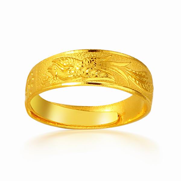 金叶珠宝999千足金纯金凤凰戒指图片_珠宝图片