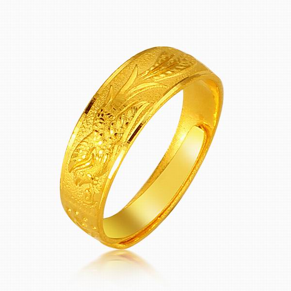 金叶珠宝999千足金纯金凤凰戒指图片