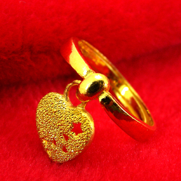 六福典雅珠宝24k纯金999千足金结婚戒指图片_珠宝图片