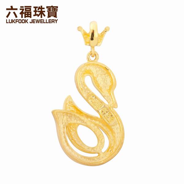 六福珠宝千足金天鹅黄金吊坠图片_珠宝图片
