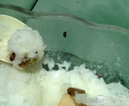 女子吃饭时吃出5只蟑螂 餐厅称是火龙果籽