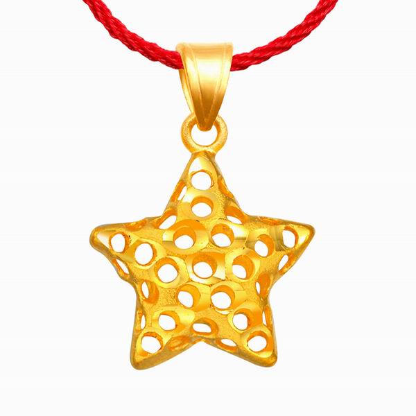 萃华金店千足金镂空幸运星吊坠图片_珠宝图片