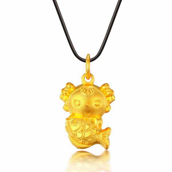 珂兰钻石999千足金鱼宝吊坠图片_珠宝图片