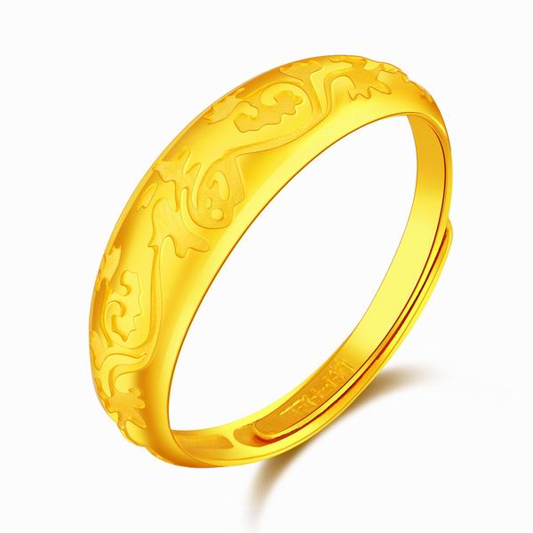 千禧之星999千足金福云女戒图片_珠宝图片