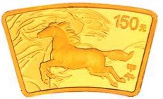 1/3盎司扇形精制金质纪念币背面图案