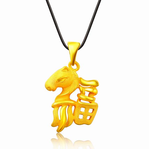 珂兰钻石999千足金福马奔腾吊坠图片_珠宝图片