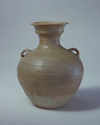 汉代双系青釉陶壶图片