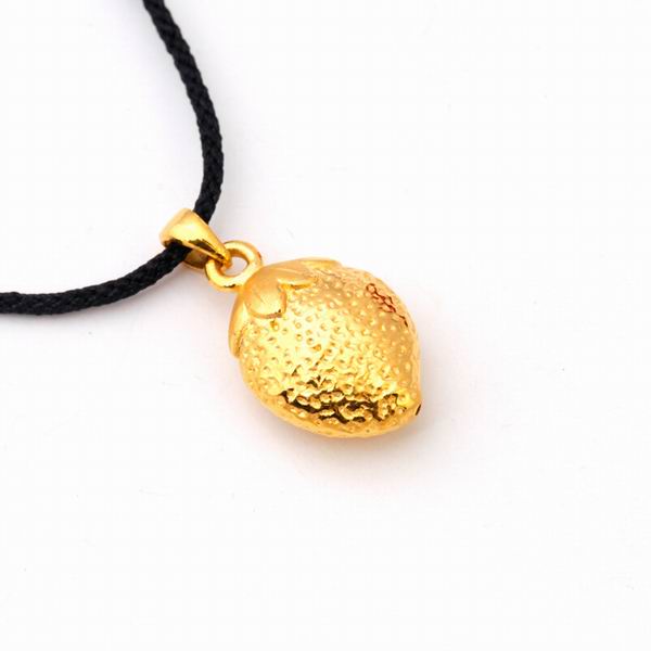 福泰珠宝3d硬千足金草莓吊坠图片_珠宝图片