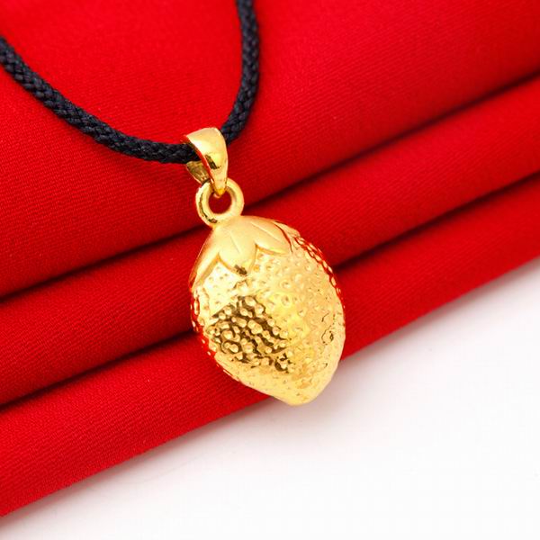 福泰珠宝3d硬千足金草莓吊坠图片_珠宝图片