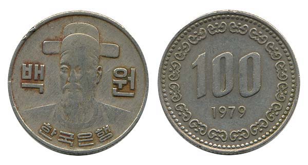 100元韩国硬币介绍