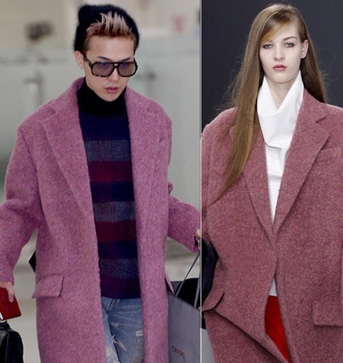 权志龙爱女装 粉嫩女式翻领大衣随性混搭