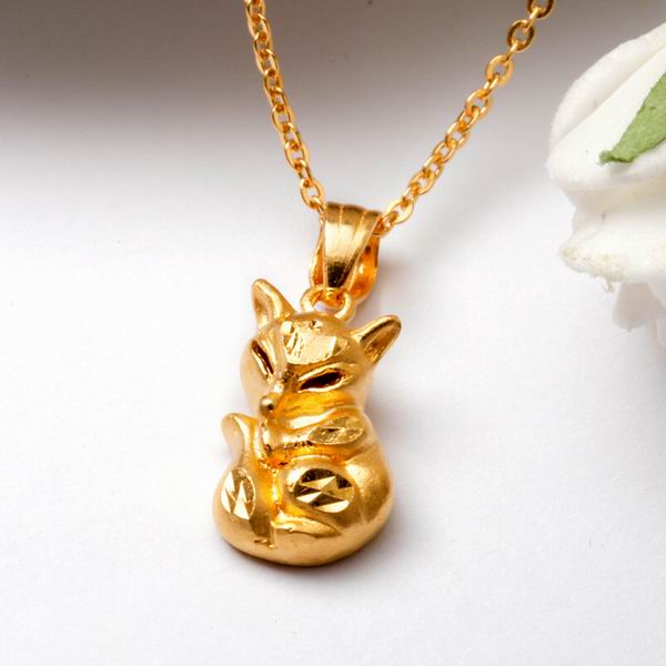 福泰珠宝千足金可爱狐狸吊坠图片_珠宝图片