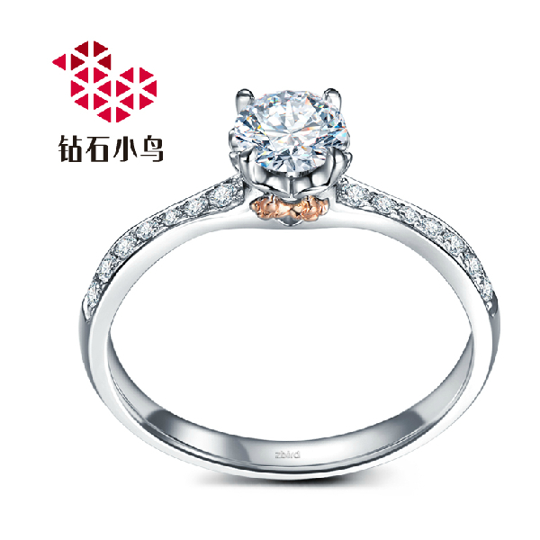 钻石小鸟白18k金遇见爱钻石戒指图片_珠宝图片