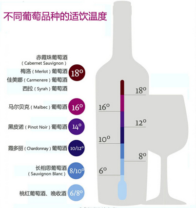 葡萄酒知识：一张图详解葡萄酒的饮用温度