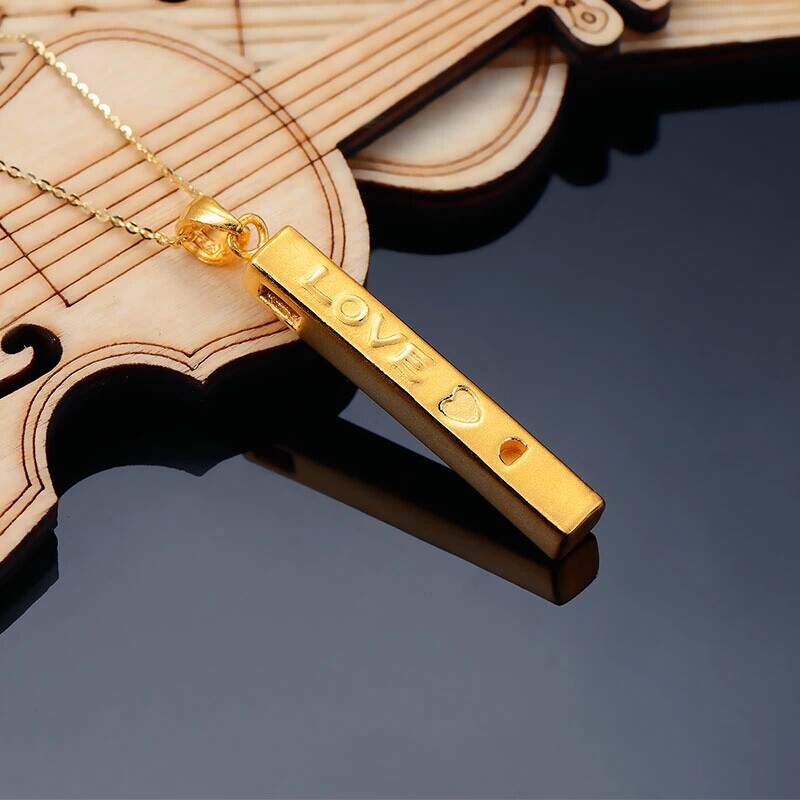 兆亮珠宝999千足金love笛子项链图片_珠宝图片