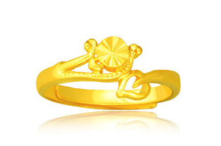 老凤祥黄金戒指款式2、18K花朵黄金戒指