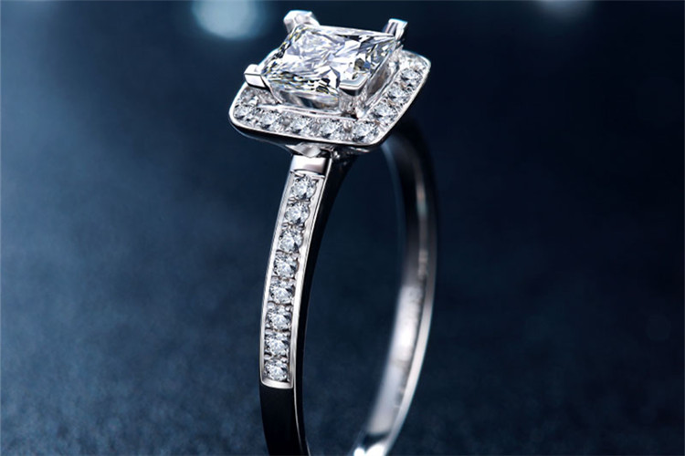 珂兰钻石白18k金1.2克拉雪花定制钻石戒指_珠宝图片