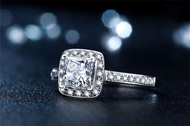 珂兰钻石白18k金1.2克拉雪花定制钻石戒指_珠宝图片