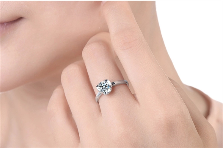 恒久之星白18k金12分求婚定制钻石戒指_珠宝图片