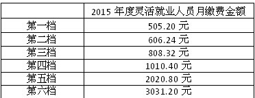 武汉2015年度灵活就业人员社保缴费标准的通告