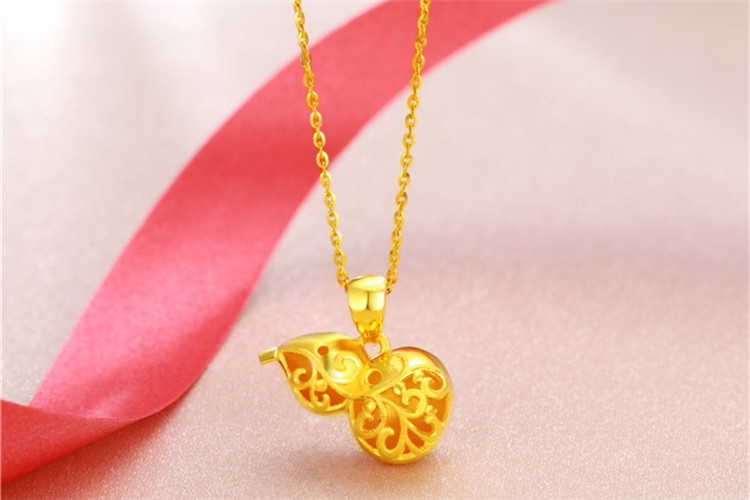 珂兰钻石h金葫芦平安富贵七夕项链_珠宝图片